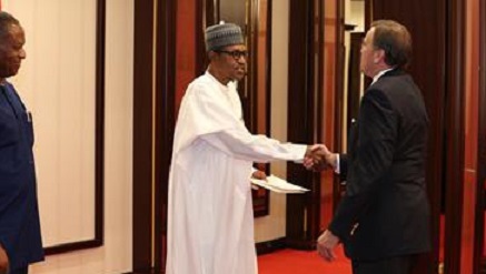 U.S. Ambassador, Symington Presents Credentials to President Buhari