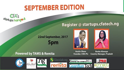 CFA’s Startups Hangout for Friday, September 22
