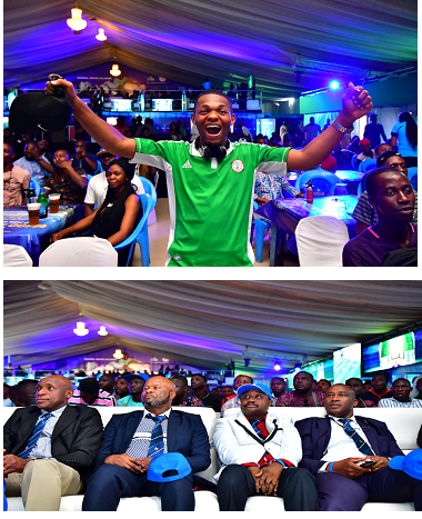 Star Lager, Football Fans Cheer Nigeria to Victory At Super Eagles Dome.