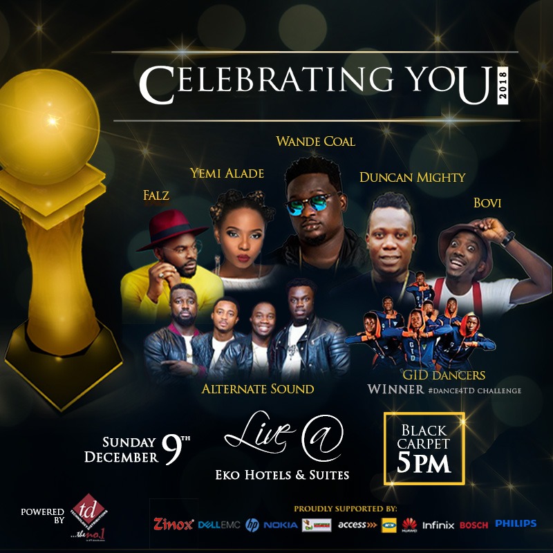 Yemi Alade, Duncan Mighty, Wande Coal, Falz, Others Set to Light Up Celebrating You 2018