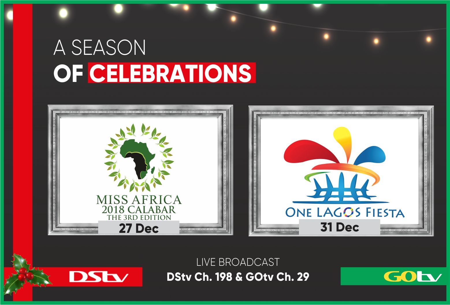 DStv, GOtv to Air Biggest Live Events of the Festive Season on Pop-Up Channel