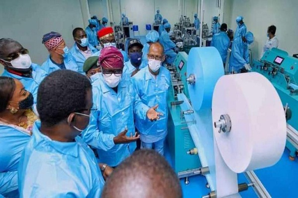 COVID-19: Sanwo-Olu Commissions First Indigenous Medical Face Mask Factory in Lagos