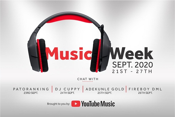 YouTube Music Week: Patoranking, DJ Cuppy, Adekunle Gold and Fireboy DML to Celebrate with Fans
