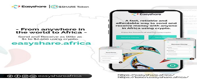 EasyShare.Africa Launches Platform Using Safe, Low Cost, Cryptocurrency Technology