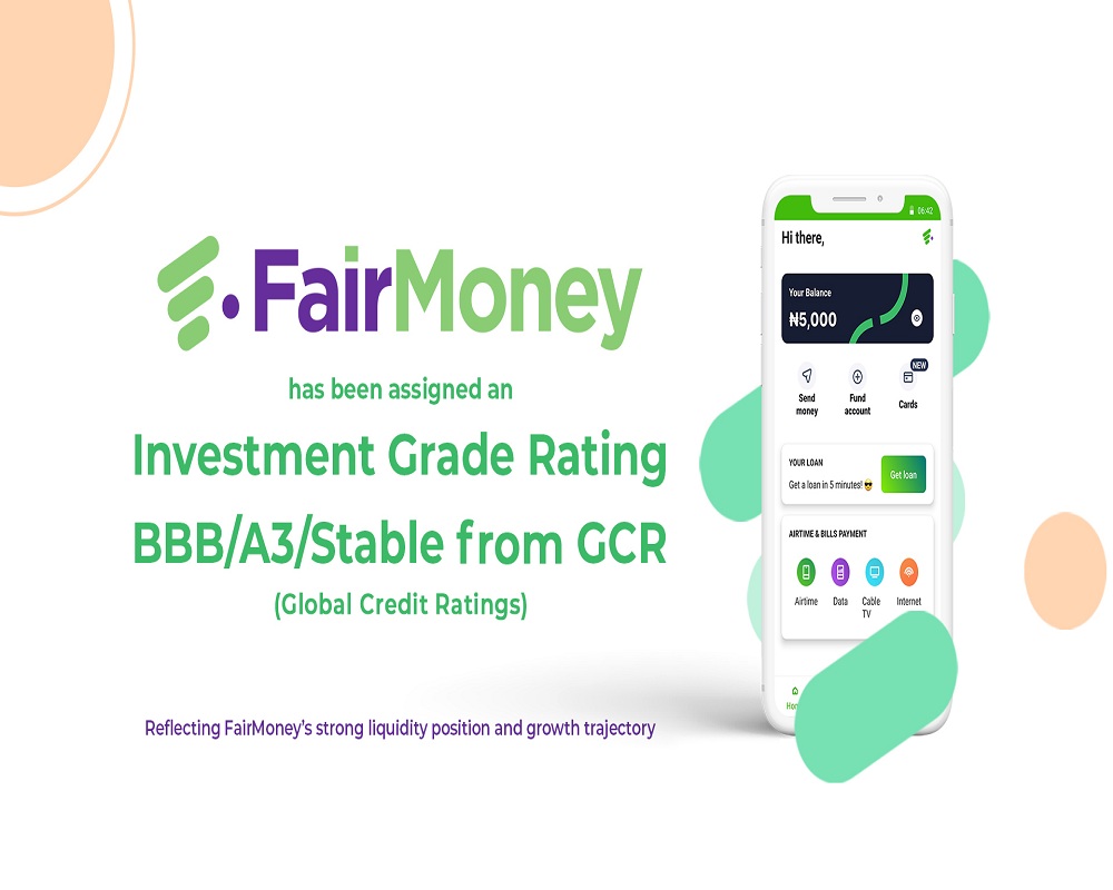 Fairmoney Receives Investment Grade Ratings from Global Credit Ratings