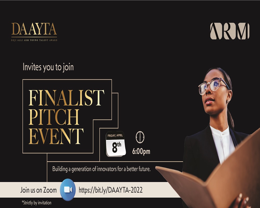 ARM’S DAAYTA 2022 Virtual Finalists Pitch Event Holds on April 8th 2022