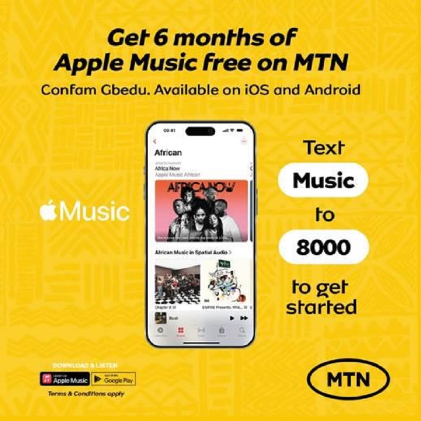 MTN partners with Apple Music to offer Six-Month Free Trial to customers