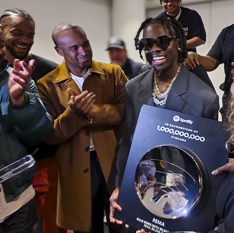 Spotify Honors Afrobeats Icon Rema with 1 Billion Streams Plaque