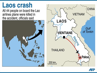 Laos plane crash... Photo credit. AFP