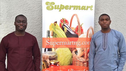 Raphael Afaedor and Gbolahan Fagbure, co-founders announcing the new Supermart.ng website.