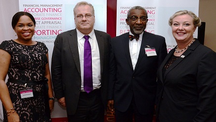 L-R: Ijeoma Anadozie, country manager, Chartered Institute of Management Accountants (CIMA), Andrew Harding, managing director, Chartered Institute of Management Accountants (CIMA), Folusho Philips, CIMA Fellow and executive chairman, Philips Consult Group, and Samantha Louis, Africa regional director, CIMA, at the institute’s inaugural members’ dinner in Lagos…recently.