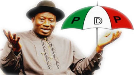 Goodluck Ebele Azikiwe Jonathan, President of Nigeria and PDP logo