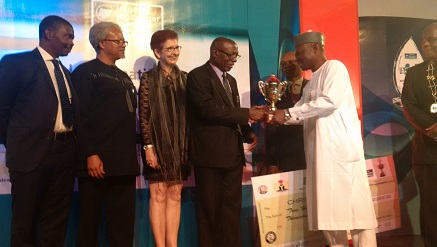 Engineer Gusau, chairman, House Committee on ICT, Mr. Peter Jack, NITDA DG, Prof. David Adewunmi, NCS president, joined by host of others to give the award to Mr & Mrs Chirs Uwaje.