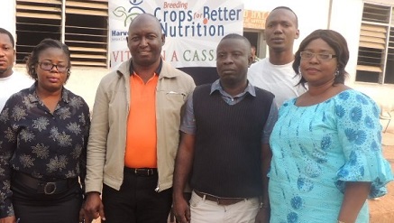 L-r: Mrs Abimbola Ajayi, Local Govt Inspector (LGI), NYSC, Akinyele LGA, Ibadan, Dr Paul Ilona, country manager, HarvestPlus Nigeria, Kenneth Okonji, executive officer, NYSC, and Mrs Anthonia Ilo, assistant LGI, NYSC, during the Skills Acquisition Entrepreneurship Development (SAED) training programme for Corps Members serving in Akinyele LGA, Ibadan, recently.