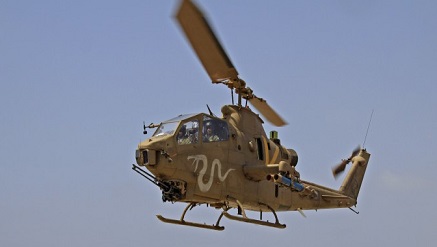 Illustrative photo of a Cobra AH-1 attack helicopter (photo credit: Ofer Zidon/Flash90)