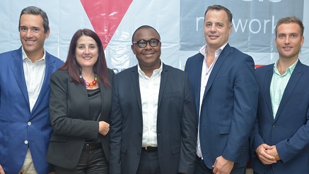 (L-r): Andre Andrade, CEO, Dentsu Aegis Network Iberia & Sub-Sahara Africa; Dawn Rowlands, CEO, Dentsu Aegis Network Sub-Sahara Africa; Emeka Okeke, CEO, Media Fuse Dentsu Aegis Network;  Bevis Hoets, COO, Dentsu Aegis Network Sub-Sahara Africa and Bruce Burgess, Development Director, Postercope Sub-Sahara Africa at the media launch of Media Fuse Dentsu Aegis Network in Nigeria.