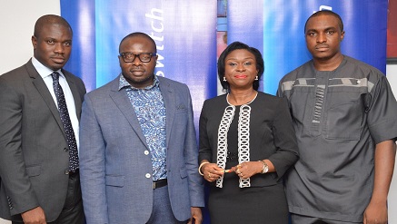 L-R, Chief Strategy Officer, Interswitch, Jonah Adams; Co-founder & managing partner, FuelVoucher, Chimezie Emewulu; Divisional CEO Industry Verticals Interswitch, Chinyere Don Okhuofu; & Co founder, fuelVoucher, Chibuzor Omorah at the agreement signing