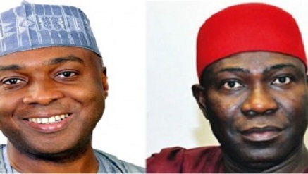 Senator Bukola Saraki, Senate president and Ike Emweremadu, Deputy