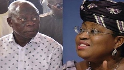 Adams Oshiomhole, Edo State Governor and Dr. Ngozi Okonjo-Iweala, former minister of Finance