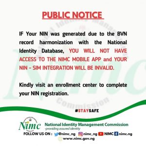 NIMC Says BVN-Generated NIN Can’t be Used for SIM Integration