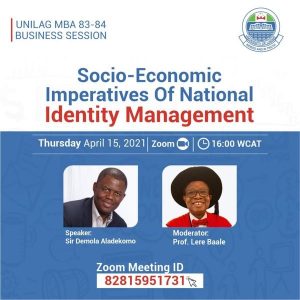 Aladekomo to Speak on National Identity Management @  UNILAG