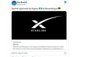 FG Grants Elon Musk’s Starlink Network Approval to Operate in Nigeria