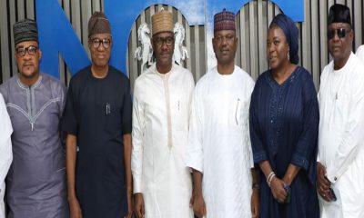 L-R: JohnMichaels Mbanefo, Head, Media and Publicity, National Commission for Persons with Disabilities (NCPWD); Soji Adewale, Director, Planning, Research and Statistics, NCPWD; Usman Malah, Director, Human Capital and Administration, NCC; James Lalu, Executive Secretary, NCPWD; Hafsat Lawal, Head, Human Capital, NCC and Mohammed Baba, Director, Accessibility, NCPWD during a courtesy visit by the NCPWD management to NCC in Abuja recently.