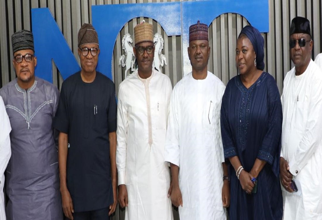 L-R: JohnMichaels Mbanefo, Head, Media and Publicity, National Commission for Persons with Disabilities (NCPWD); Soji Adewale, Director, Planning, Research and Statistics, NCPWD; Usman Malah, Director, Human Capital and Administration, NCC; James Lalu, Executive Secretary, NCPWD; Hafsat Lawal, Head, Human Capital, NCC and Mohammed Baba, Director, Accessibility, NCPWD during a courtesy visit by the NCPWD management to NCC in Abuja recently.