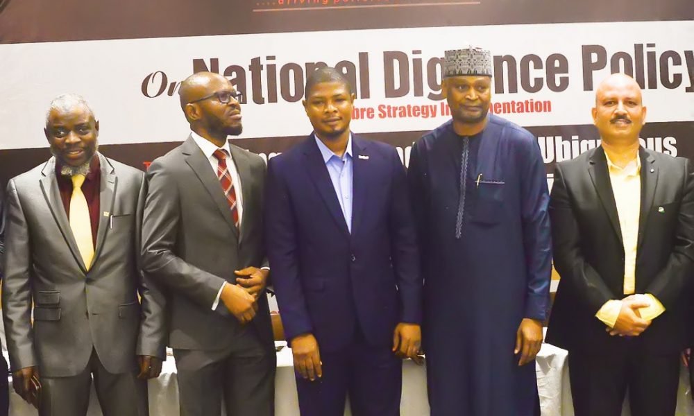 L-R: Adewale Sulaiman, GM, Network Enterprise Services, MTN Nigeria; Chidi Ajuzie, Group Chief Operating Officer, WTES Projects Limited; Omobayo Azeez, Convener PIAFo and Publisher, Business Metrics Nigeria; Engr Usman Aliyu, Sec. BISC and Head, Wireless Network, NCC, (Rep. Minister of Communications and Digital Economy) and Ashwani Mishra, Director of ICT Strategy and Marketing, Huawei Technologies at the fourth edition of PIAFo held in Lagos.