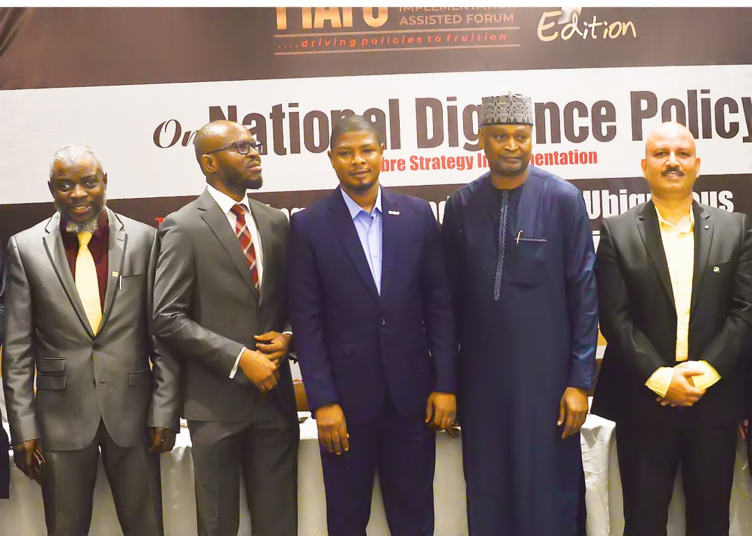 L-R: Adewale Sulaiman, GM, Network Enterprise Services, MTN Nigeria; Chidi Ajuzie, Group Chief Operating Officer, WTES Projects Limited; Omobayo Azeez, Convener PIAFo and Publisher, Business Metrics Nigeria; Engr Usman Aliyu, Sec. BISC and Head, Wireless Network, NCC, (Rep. Minister of Communications and Digital Economy) and Ashwani Mishra, Director of ICT Strategy and Marketing, Huawei Technologies at the fourth edition of PIAFo held in Lagos.