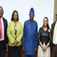 L-R: Banji Ojo, Head, Consumer Policy Development and Monitoring, Nigerian communications Commission (NCC); Olayemi Ajayi, Director, Legal Services, National Lottery Regulatory Commission (NLRC); Adeleke Adewolu, Executive Commissioner, Stakeholder Management, NCC; Chizua Whyte, Head, Operator Relation and Correspondence, NCC and Obi Iregbu, Deputy Director, Licensing and Regulatory Services, NLRC, at the inauguration of a joint-committee to review existing Memorandum of Understating (MoU) between the two agencies in Abuja recently (September 29, 2022).