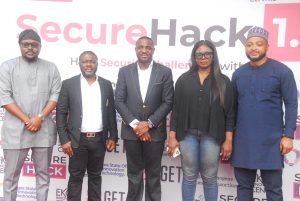 L-R: First Keynote Speaker, Oluwasolape Akinde, Head Governance, Risk and Compliance, Seven Up Plc.; Dr. Obadare Peter Adewale, Co-founder, Digital Encode Limited (Final Juror); Victor Afolabi, Founder Eko Innovation Centre and Curator, SecureHack 1.0; Ayodele Olojede, Group Head, Emerging Businesses Africa, Access Bank (Final Juror) and, Imeh Udofia - Chief Security Officer, Leadway Assurance Company Limited (Second Keynote Speaker) at the Grand Finale of SecureHack 1.0 held at the Eko Innovation Centre, Ikoyi, Lagos, on Saturday, April 15, 2023.