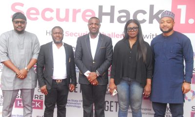 L-R: First Keynote Speaker, Oluwasolape Akinde, Head Governance, Risk and Compliance, Seven Up Plc.; Dr. Obadare Peter Adewale, Co-founder, Digital Encode Limited (Final Juror); Victor Afolabi, Founder Eko Innovation Centre and Curator, SecureHack 1.0; Ayodele Olojede, Group Head, Emerging Businesses Africa, Access Bank (Final Juror) and, Imeh Udofia - Chief Security Officer, Leadway Assurance Company Limited (Second Keynote Speaker) at the Grand Finale of SecureHack 1.0 held at the Eko Innovation Centre, Ikoyi, Lagos, on Saturday, April 15, 2023.