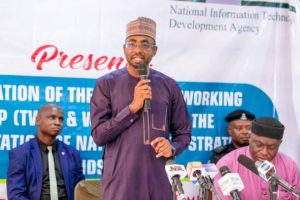 DG NITDA, Kashifu Inuwa Abdullahi CCIE, presenting a keynote address at the TWC inauguration event